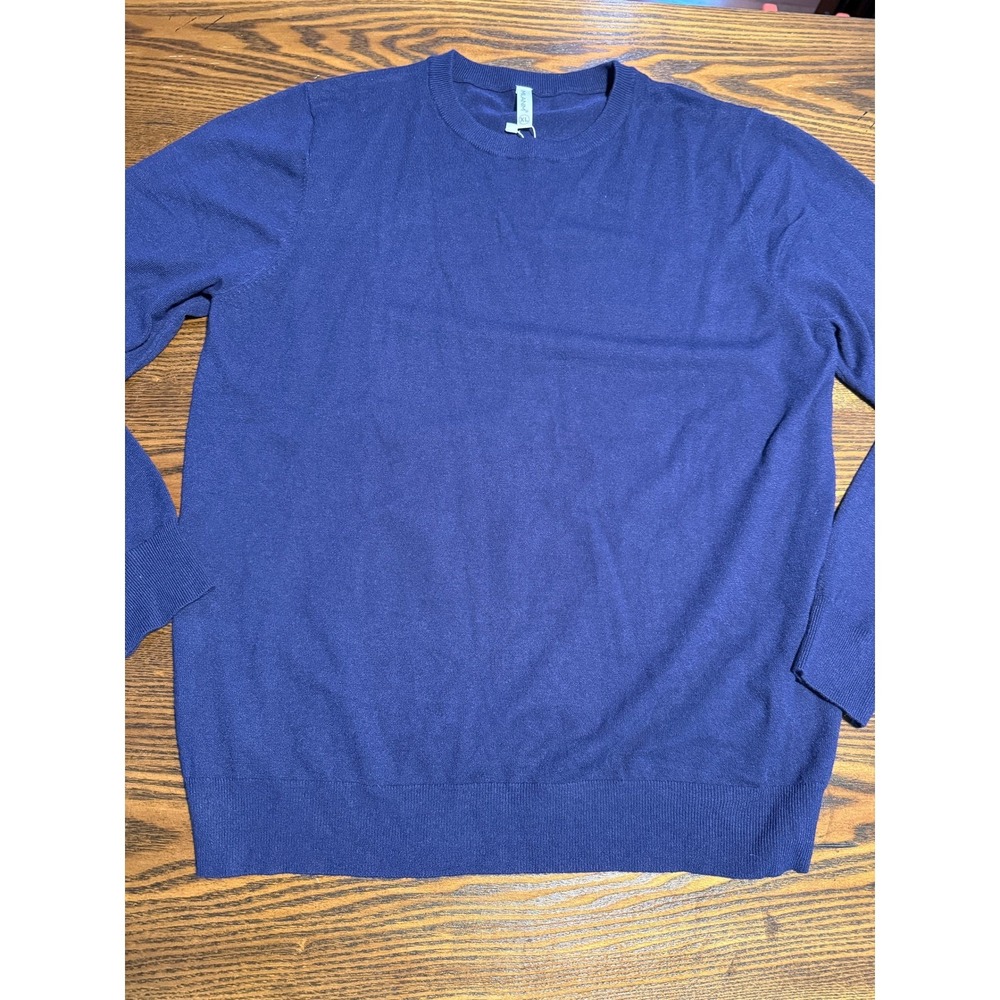 MLANM Womens Navy Blue Crew Neck Long‎ Sleeve Sweater Knit Top XL soft classic - Picture 10 of 15